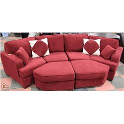 NEW RED FABRIC 4PC SOFA  SECTIONAL INCL