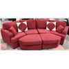 Image 1 : NEW RED FABRIC 4PC SOFA  SECTIONAL INCL
