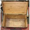 Image 2 : VINTAGE WOOD BLACK AND RED TICKLE TRUNK