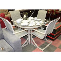 PATIO TABLE WITH 4 ARM CHAIRS