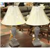Image 1 : PAIR OF IVORY CRACKLE FINISH SHOWHOME TABLE LAMPS.
