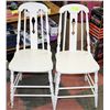 Image 1 : SET  OF 2 WHITE VINTAGE  WOOD CHAIRS