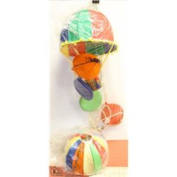PAIR OF COLORED BALLOON HANGING LAMPS, 1 NEW