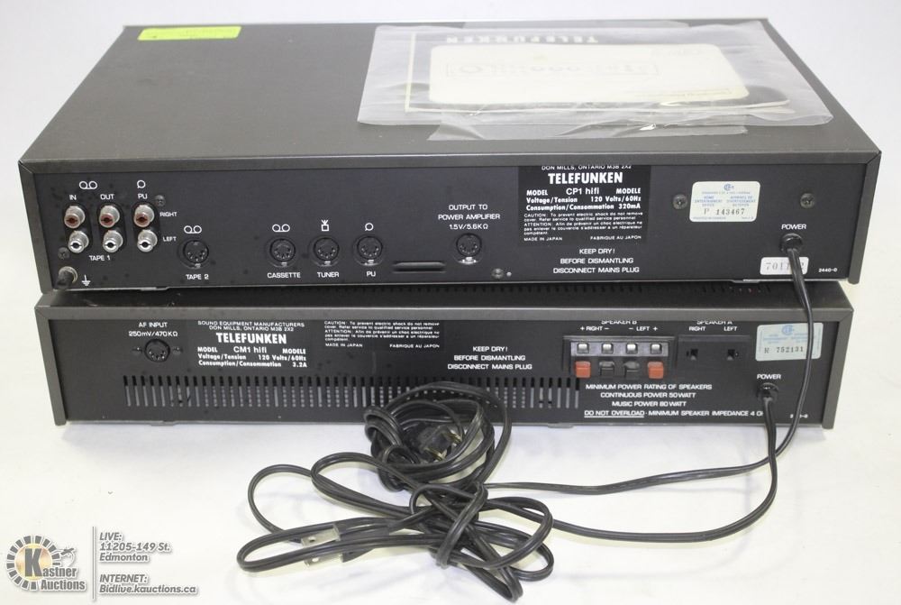 TELEFUNKEN CT1 & CP1 AMPLIFIER AND PRE AMPLIFIER