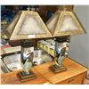 Image 1 : PAIR OF ABSTRACT GOLD LEAF DESIGNER TABLE LAMPS.