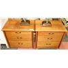Image 1 : PAIR OF WOOD 3 DRAWER NIGHT STANDS