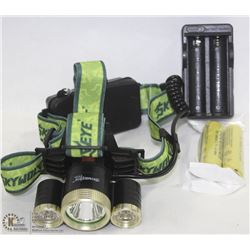 6000 LUMEN TACTICAL LED HEADLAMP WITH LITHIUM