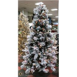 NEW APPROX. 8' FROSTED MULTI LED LIGHTED TREE