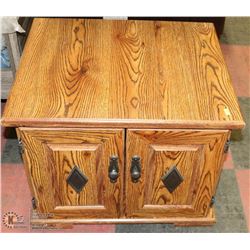 VINTAGE WOOD TONE 2 DOOR END TABLE