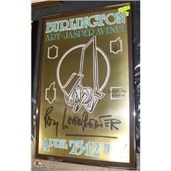 BURLINGTON ART FOIL SIGNED POSTER FRAMED