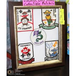 VINTAGE FRAMED BOY SCOUT PATCHES.