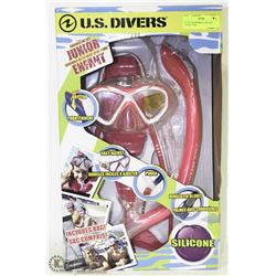 US DIVERS SNORKELLING SET  JUNIOR  PINK