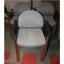 LOT OF 16 GREY PADDED ARM CHAIRS