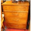 Image 1 : VINTAGE WOOD 4 DRAWER CHEST OF DRAWERS