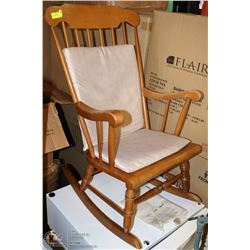 WOOD ROCKING CHAIR.