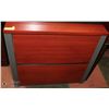 Image 1 : RED WOOD TONE COLOR 2 DRAWER FILING CABINET.