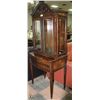 Image 1 : ANTIQUE EDWARDIAN DARK WALNUT DISPLAY CABINET
