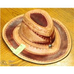 HANDMADE LEATHER HAT FROM MEXICO. ON CHOICE