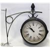 Image 1 : VINTAGE STYLE DOUBLE SIDED METAL WALL CLOCK