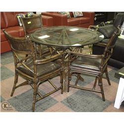 BAMBOO STYLE TABLE AND CHAIRS 42'D X30"H