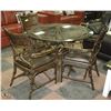 Image 1 : BAMBOO STYLE TABLE AND CHAIRS 42'D X30"H
