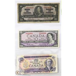 LOT OF 3 $10 BILL COLLECTION