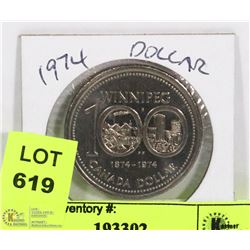 1874- 1974 WINNIPEG DOLLAR