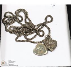 VINTAGE  NECKLACE AND HEART LOCKET