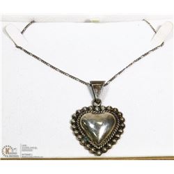 LARGE VINTAGE HEART AND NECKLACE