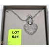 Image 1 : SILVER SPARKLING HEART PENDANT NECKLACE