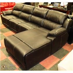NEW BROWN LEATHERETTE RECLINING CHAISE LOUNGE