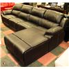Image 1 : NEW BROWN LEATHERETTE RECLINING CHAISE LOUNGE