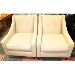 LOT OF 2 MATCHING DESIGNER FABRIC CHAIRS