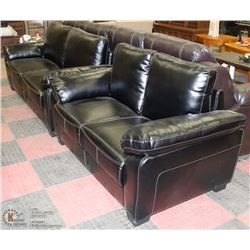 NEW BLACK LEATHERETTE WITH WHITE STITCHING 80"