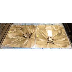 NEW  LARGE FLORAL CANVAS PICTURE X2