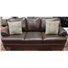 Image 3 : NEW BROWN NAILHEAD LEATHERETTE SOFA  AND LOVESEAT