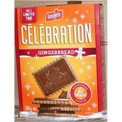 CASE WITH 12 BOXES LECLERC CHOCOLATE GINGERBREAD
