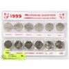 Image 1 : 1999 CANADA MILLENNIUM QUARTERS 12 COIN SET.
