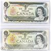 Image 1 : PAIR OF 1973 CANADIAN ASTERICK DOLLAR BILLS.