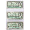 Image 1 : SET OF 3 - 1954 CANADIAN DOLLAR BILLS.