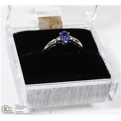 LADIES TANZANITE AND DIAMOND RING SIZE 6