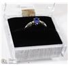 Image 1 : LADIES TANZANITE AND DIAMOND RING SIZE 6