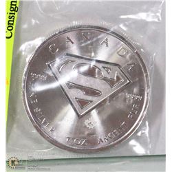SUPERMAN .999 1OZ SILVER COIN.