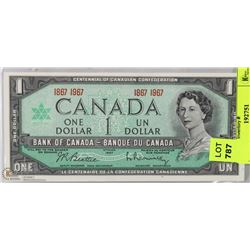 UNC CANADIAN CENTENNIAL $1.00 BILL.