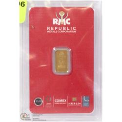 1 GRAM .999 GOLD BAR.