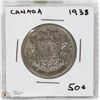 Image 1 : 1938 CANADIAN 50 CENTS COIN.