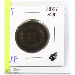 1861 NEW BRUNSWICK LARGE ONE CENT.
