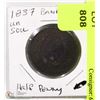 Image 1 : 1837 UN SOU LOWER CANADA HALF PENNY TOKEN.
