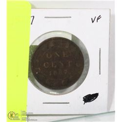 1887 CANADA LARGE ONE CENT.