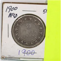 1900 NEWFOUNDLAND 50 CENT PIECE.